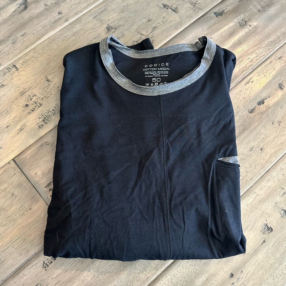 New men’s long sleeve cotton Codice shirt black sz 50 M/L